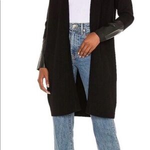 Casmere and leather cardigan